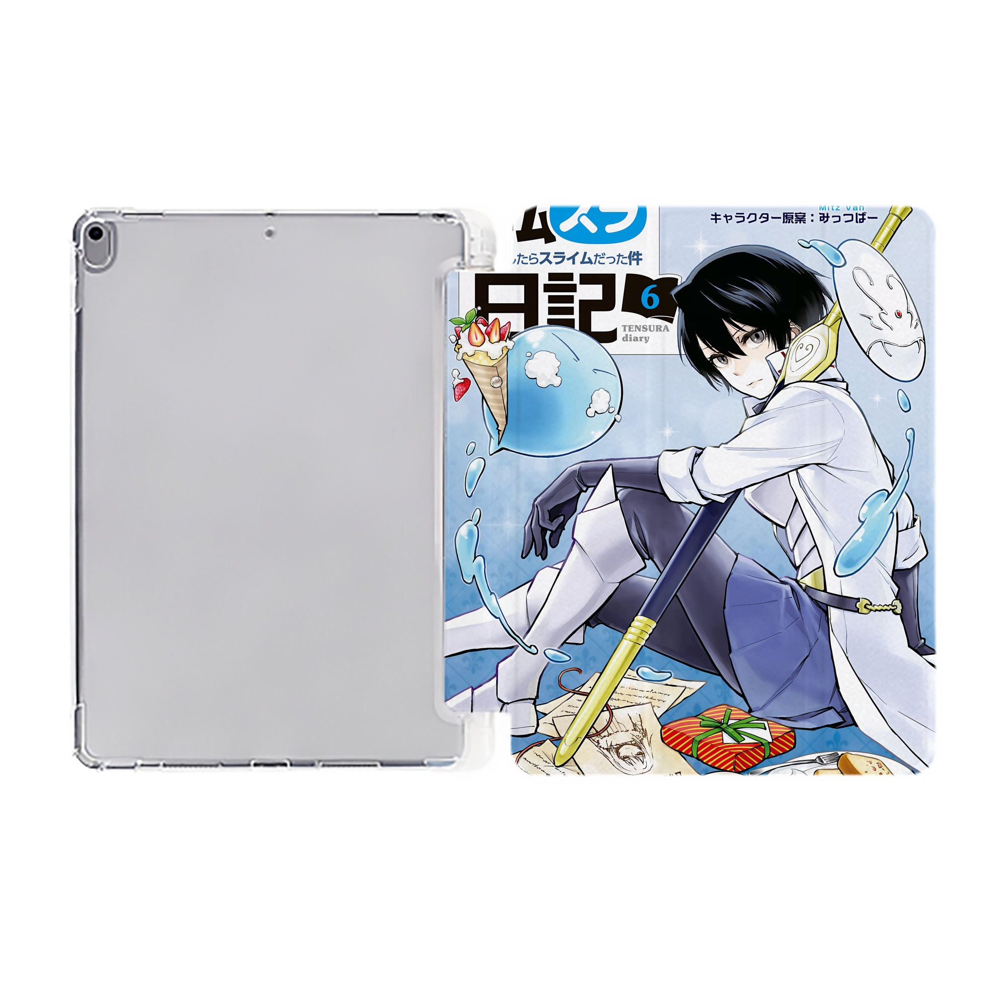 （画像用） 転スラ Regarding Reincarnated to Slime IPad ケース ペン収納付き 三つ折りスタンド PUレザー×シリコン 対応機種9.5/10.5/10.9インチ